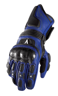 Icon Merc Carbon Fiber Blue Long Gloves